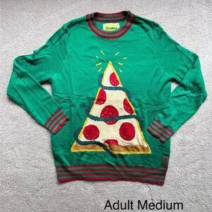 Tipsy Elves Green Pizza Party Sweater